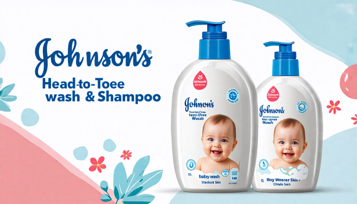 Johnson's Head-to-Toe Gentle Tear-Free Baby & Newborn Wash & Shampoo, Sulfate-, Paraben- Phthalate- & Dye-Free, Hypoallergenic Wash for Sensitive Skin & Hair, 27.1 fl. Oz